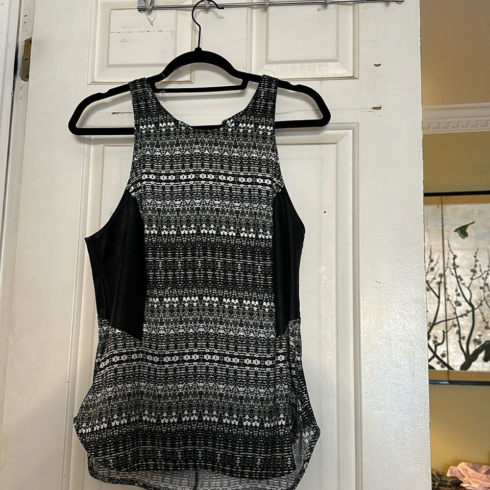 Leather detail sleepless top, Charlie Jade
